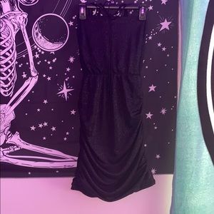 lucy in the sky black sparkle mini dress with ties